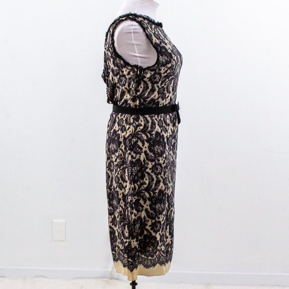 Moschino L Silk Reversible Lace Print Midi Dress - Picture 5 of 16